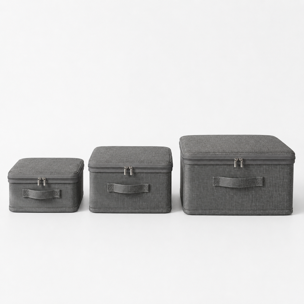 Foldable Fabric Storage Bin, Stackable Closet Organizer Box