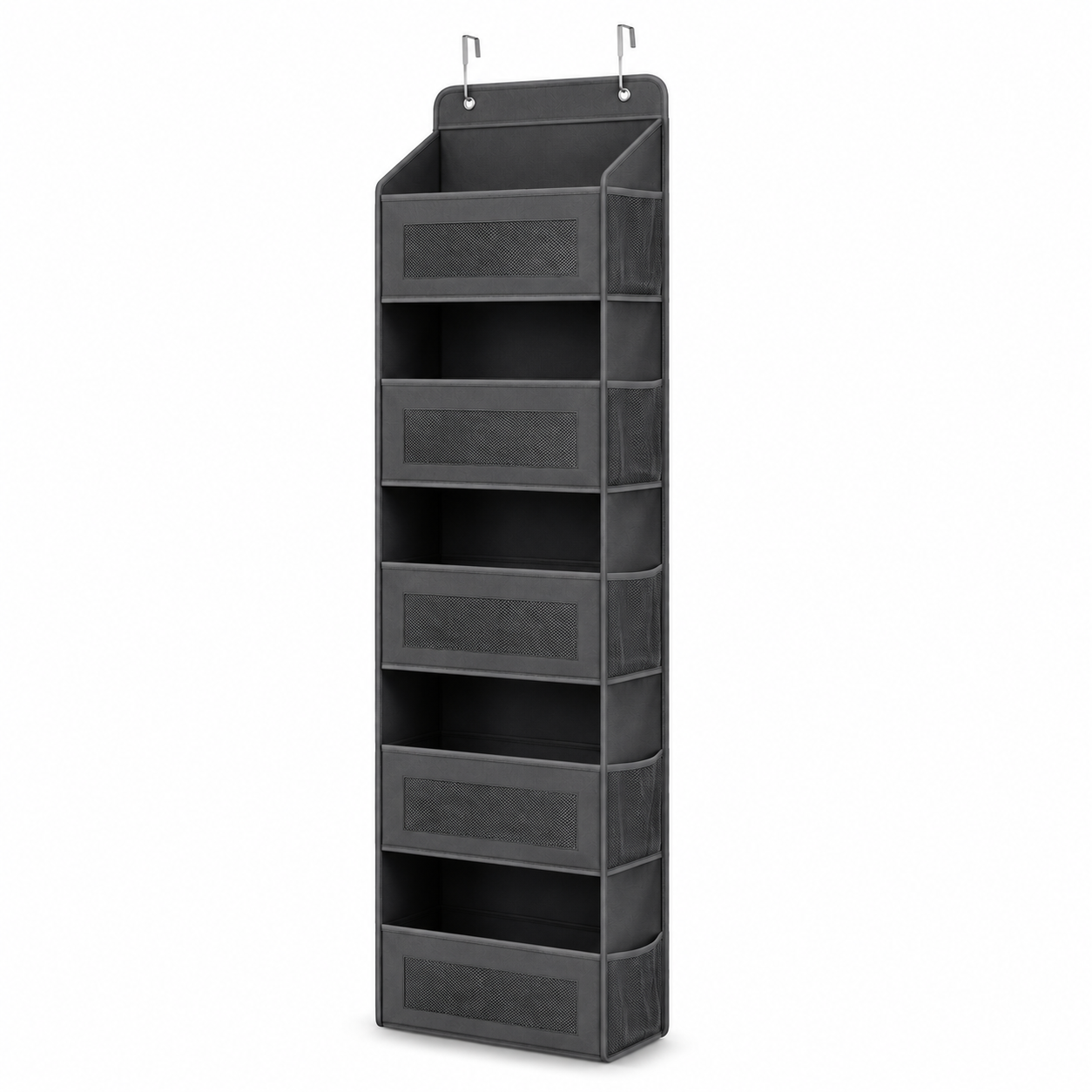 Hanging Storage Organizer, Over-the-Door Fabric Shelf, Gray