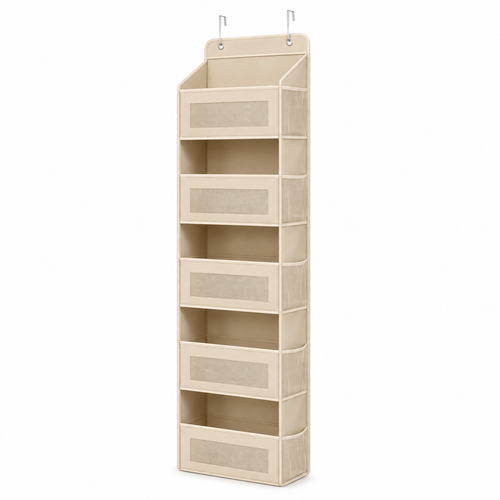 Hanging Storage Organizer, Over-the-Door Fabric Shelf, Gray