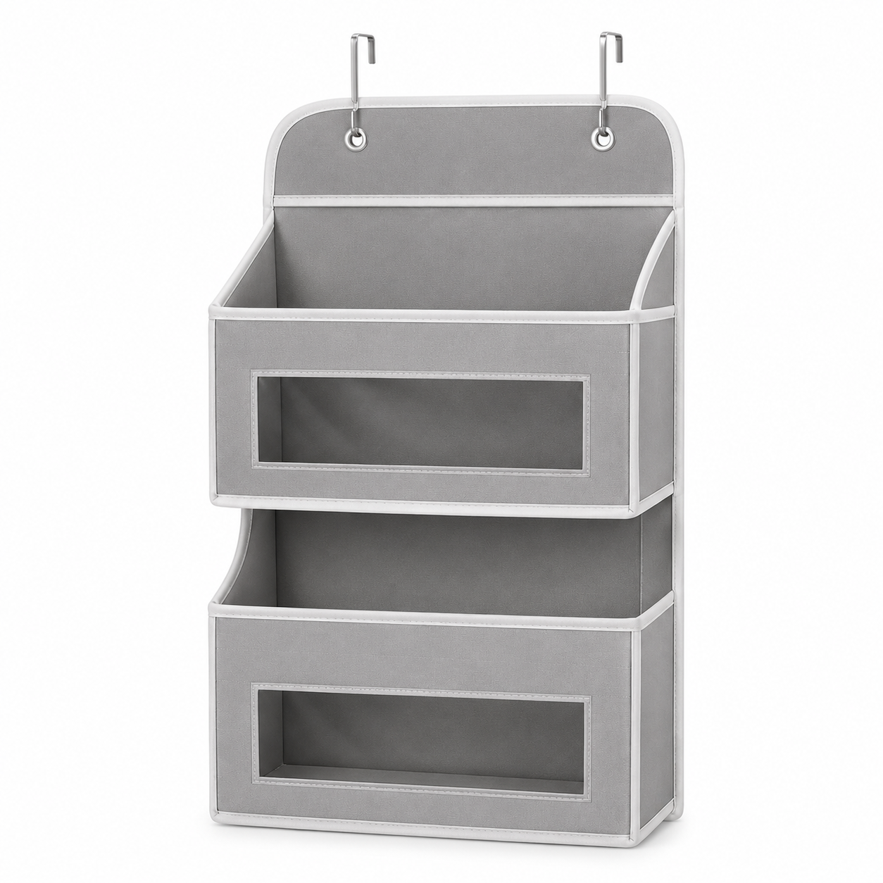 Hanging Storage Organizer, Over-the-Door Fabric Shelf, Gray