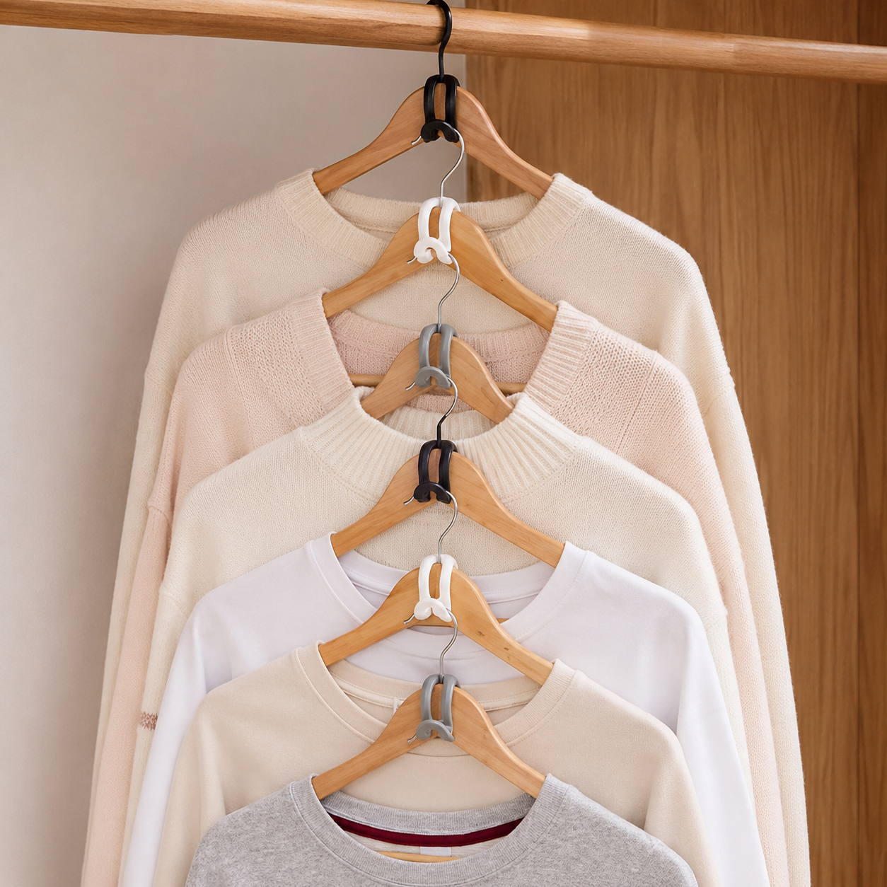 Cascading Hanger Hooks, Space-Saving Closet Connector Hooks